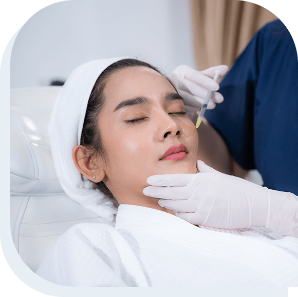 Woman getting sculptra treatment